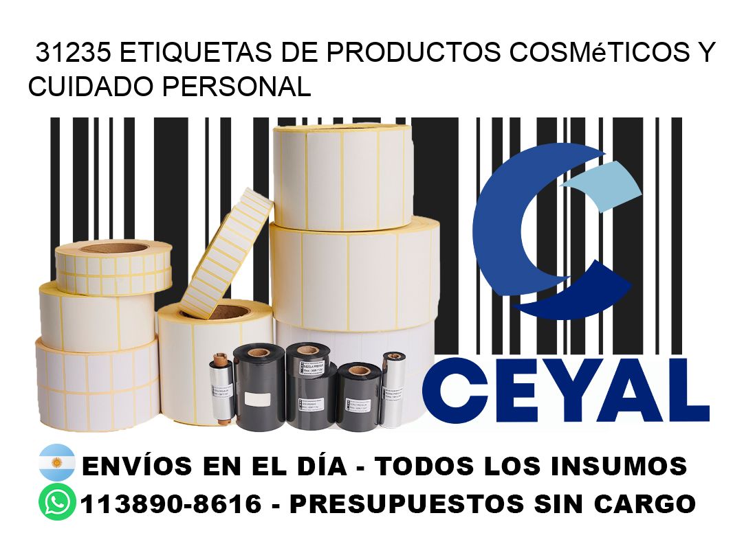 31235 Etiquetas de productos cosméticos y cuidado personal