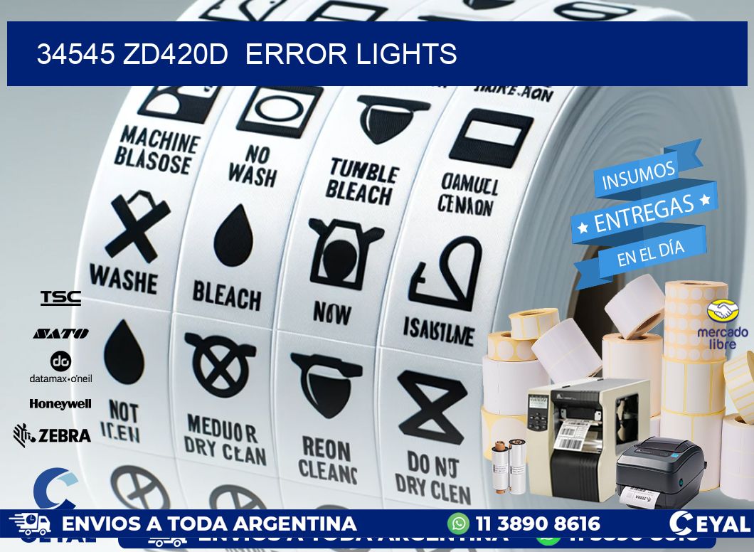34545 ZD420d  error lights