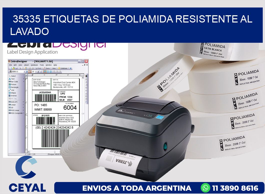35335 Etiquetas de poliamida resistente al lavado