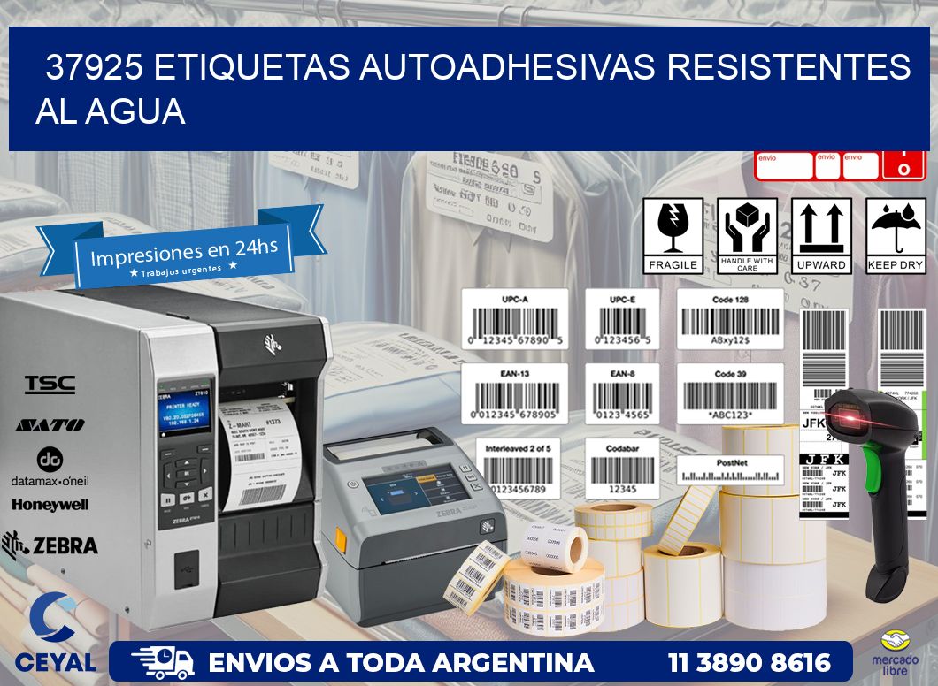 37925 etiquetas autoadhesivas resistentes al agua