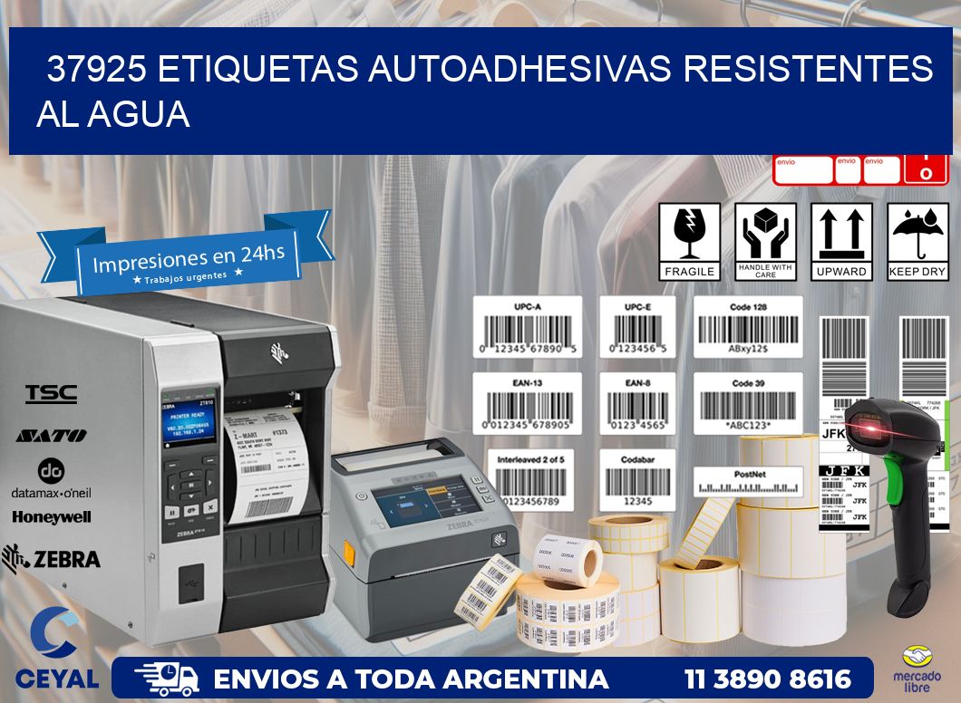37925 etiquetas autoadhesivas resistentes al agua