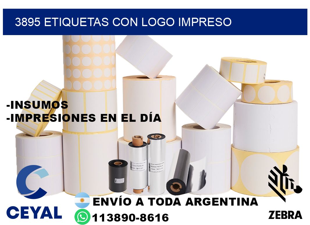 3895 Etiquetas con logo impreso