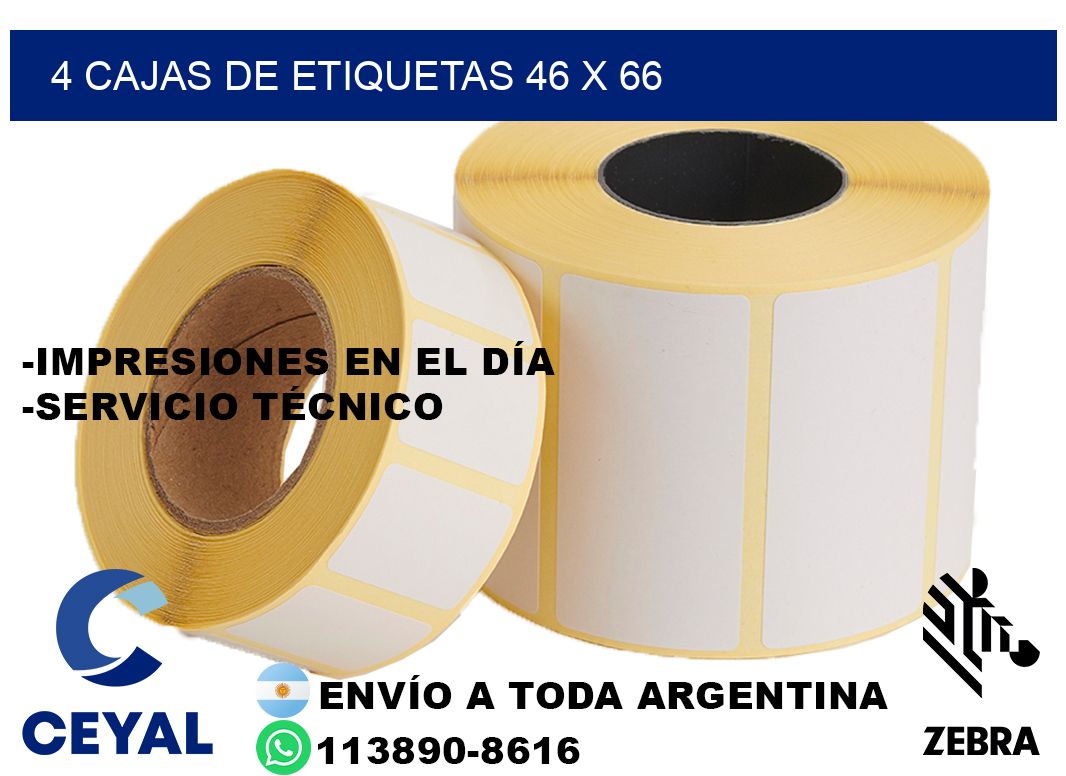 4 cajas de etiquetas 46 x 66