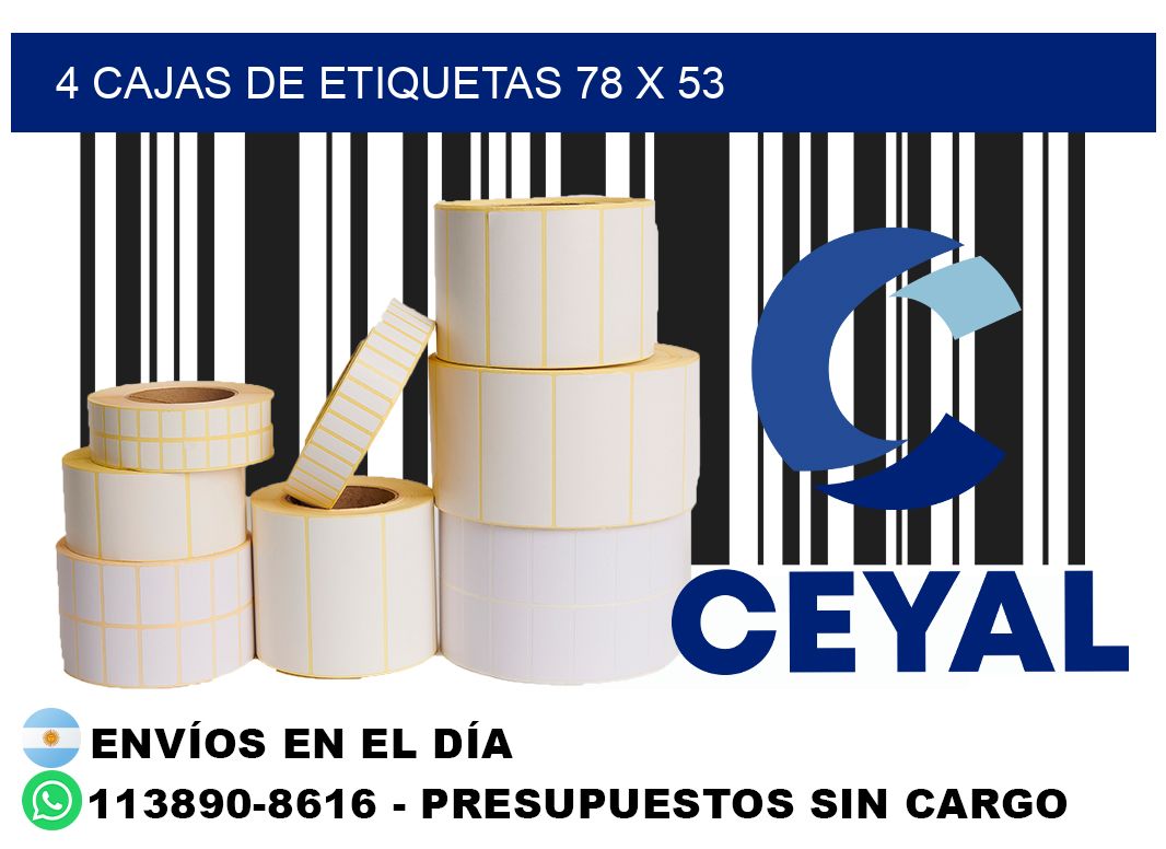 4 cajas de etiquetas 78 x 53