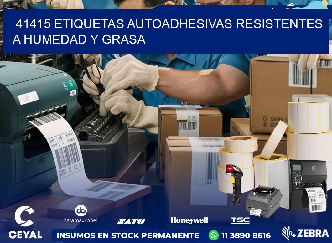 41415 etiquetas autoadhesivas resistentes a humedad y grasa