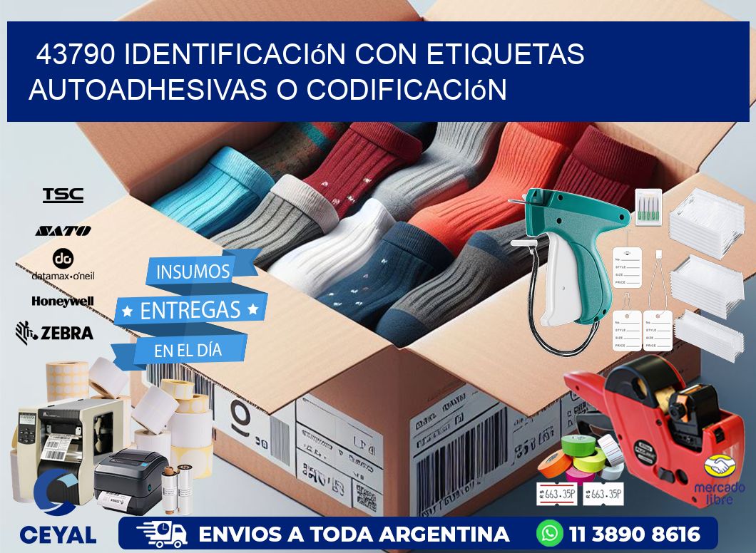 43790 identificación con etiquetas autoadhesivas o codificación