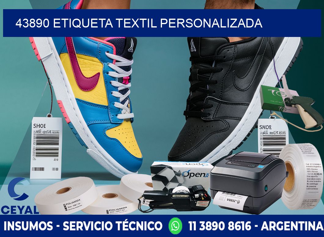 43890 Etiqueta textil personalizada