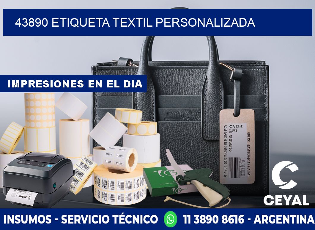 43890 Etiqueta textil personalizada