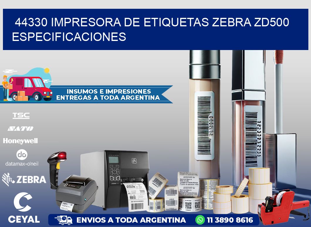 44330 impresora de etiquetas Zebra ZD500 especificaciones