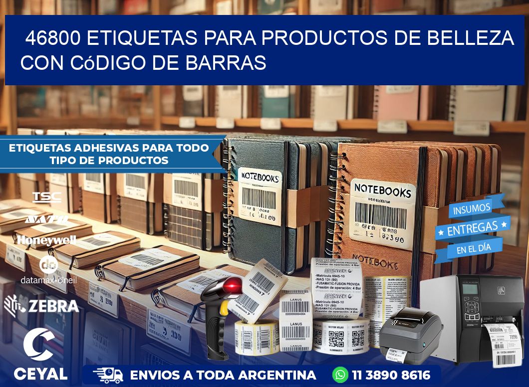 46800 etiquetas para productos de belleza con código de barras