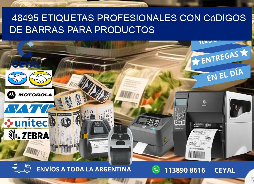 48495 Etiquetas profesionales con códigos de barras para productos