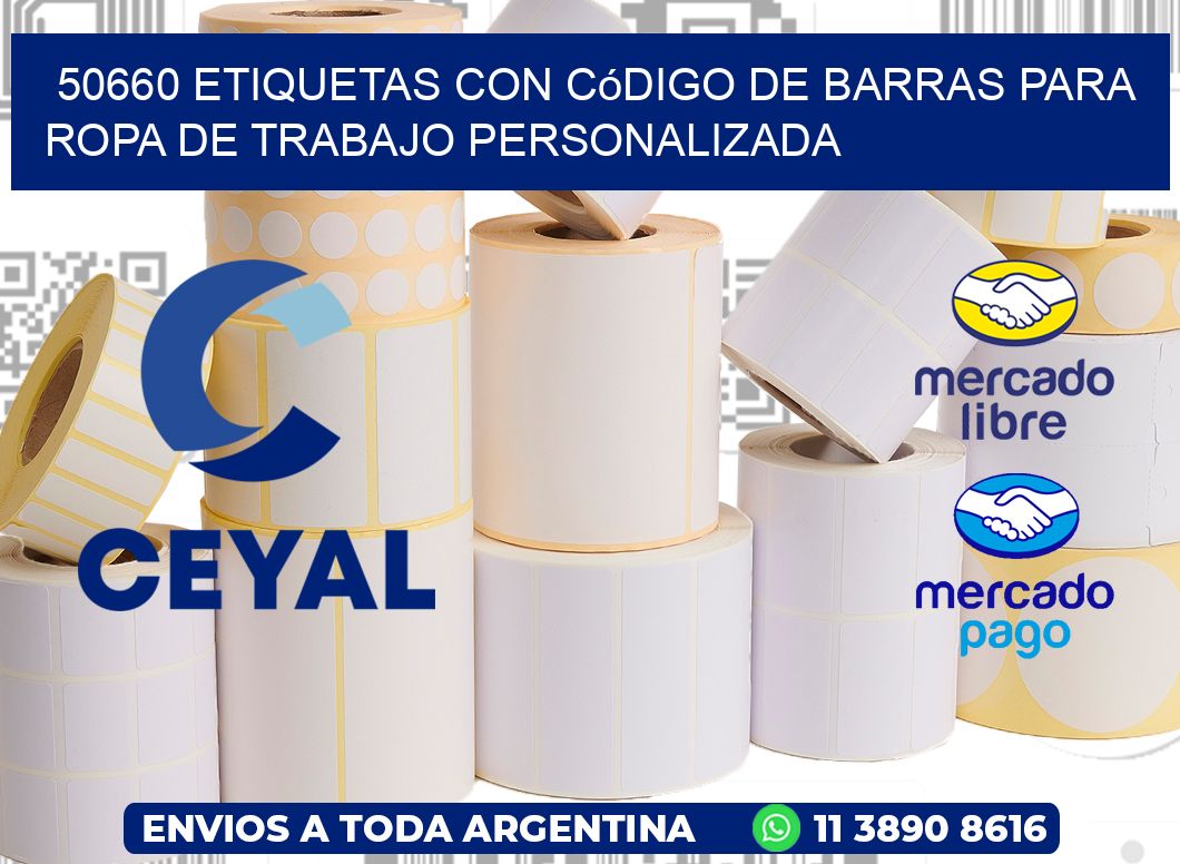 50660 Etiquetas con código de barras para ropa de trabajo personalizada