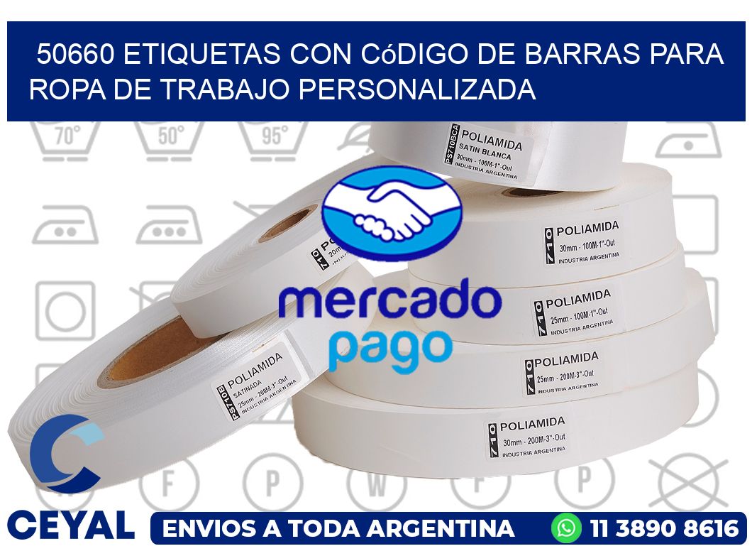 50660 Etiquetas con código de barras para ropa de trabajo personalizada