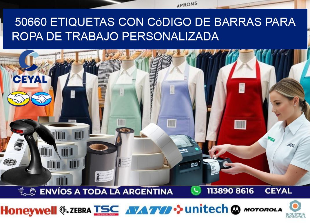 50660 Etiquetas con código de barras para ropa de trabajo personalizada