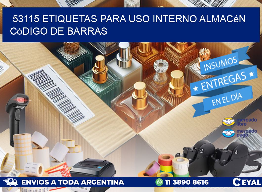 53115 etiquetas para uso interno almacén código de barras