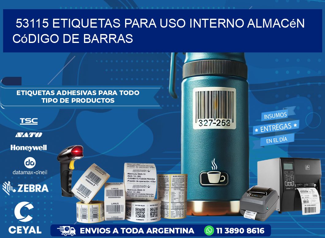 53115 etiquetas para uso interno almacén código de barras