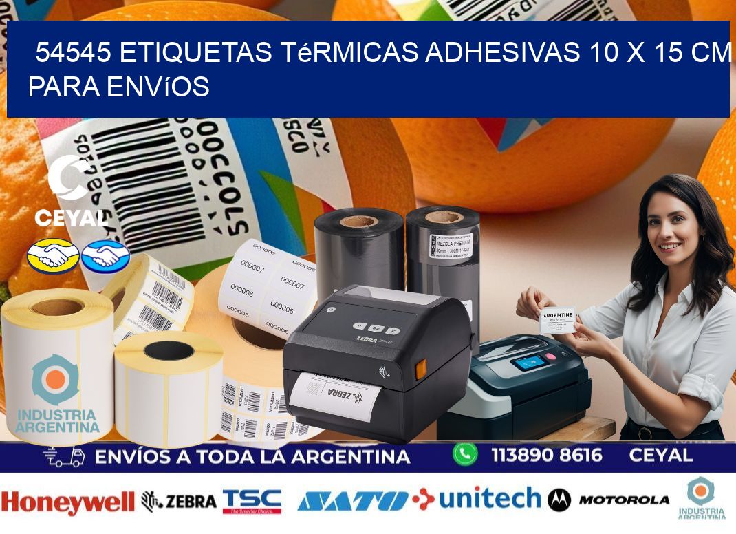 54545 Etiquetas Térmicas Adhesivas 10 x 15 cm para Envíos