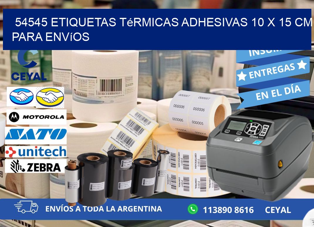 54545 Etiquetas Térmicas Adhesivas 10 x 15 cm para Envíos