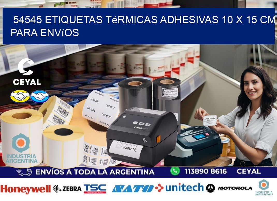 54545 Etiquetas Térmicas Adhesivas 10 x 15 cm para Envíos