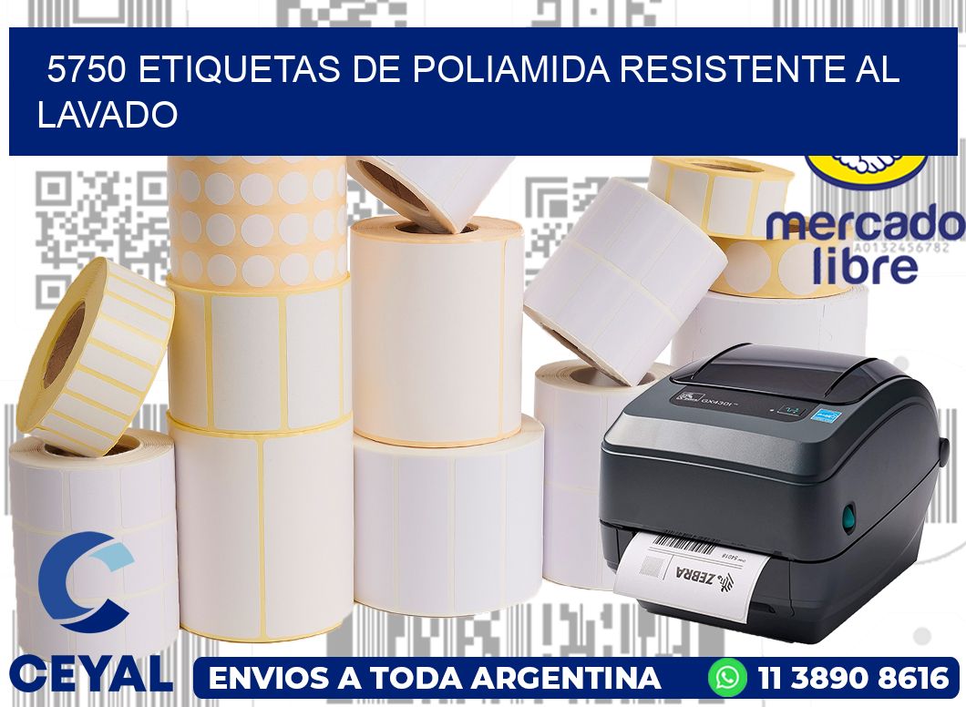 5750 Etiquetas de poliamida resistente al lavado