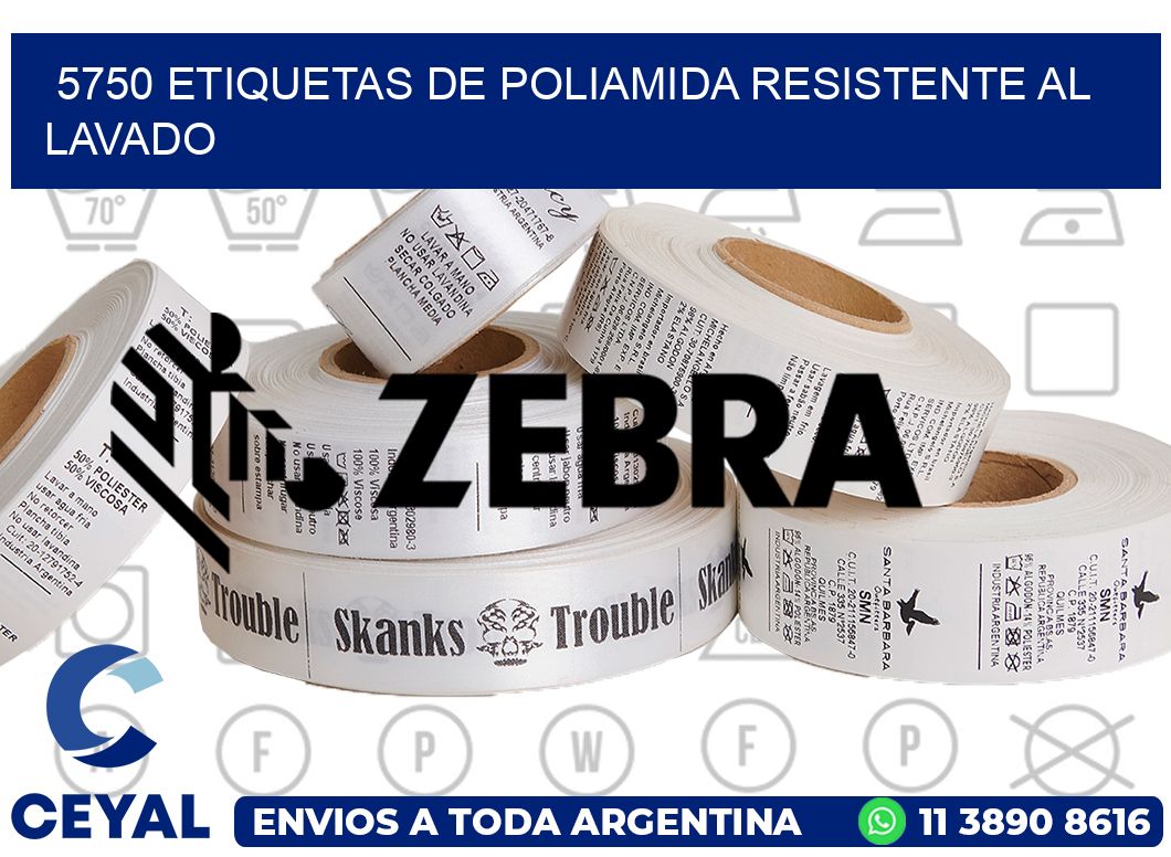 5750 Etiquetas de poliamida resistente al lavado