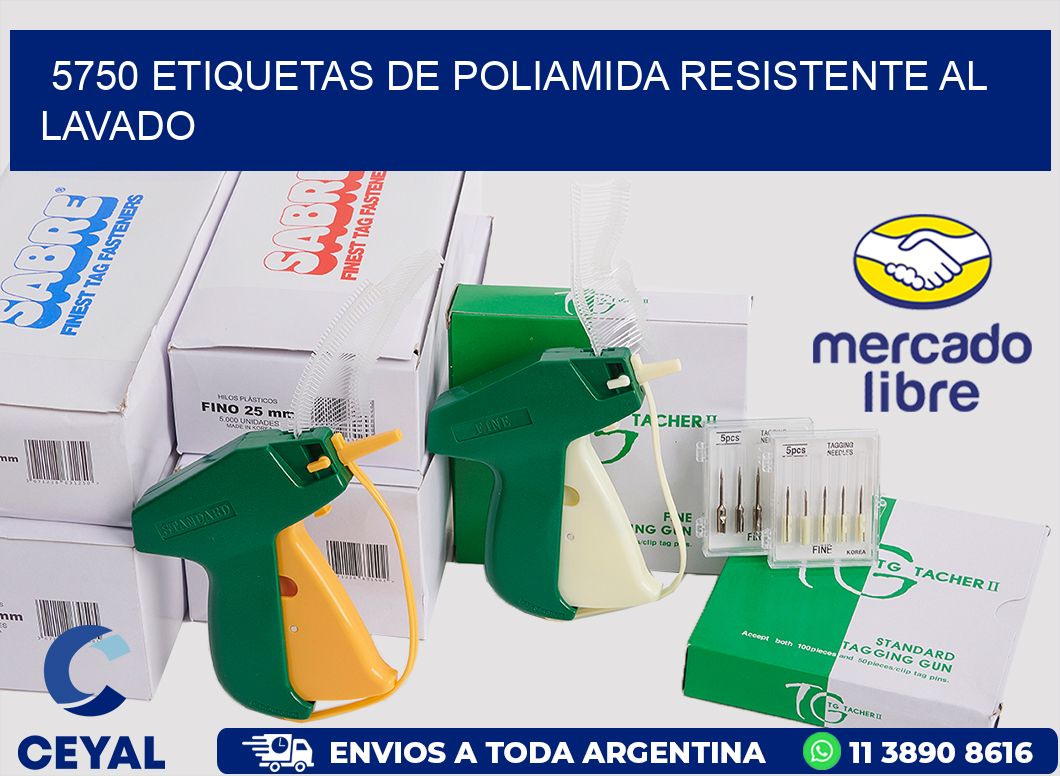 5750 Etiquetas de poliamida resistente al lavado