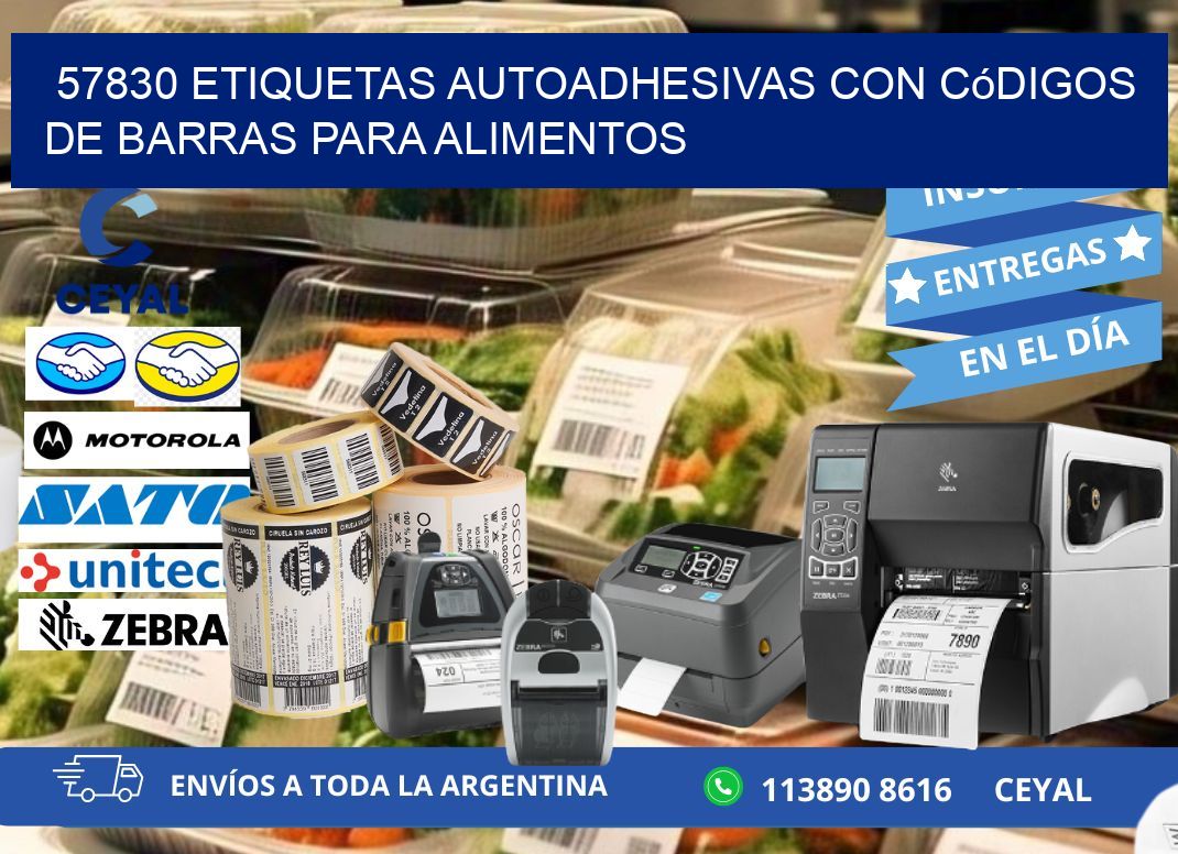 57830 Etiquetas autoadhesivas con códigos de barras para alimentos