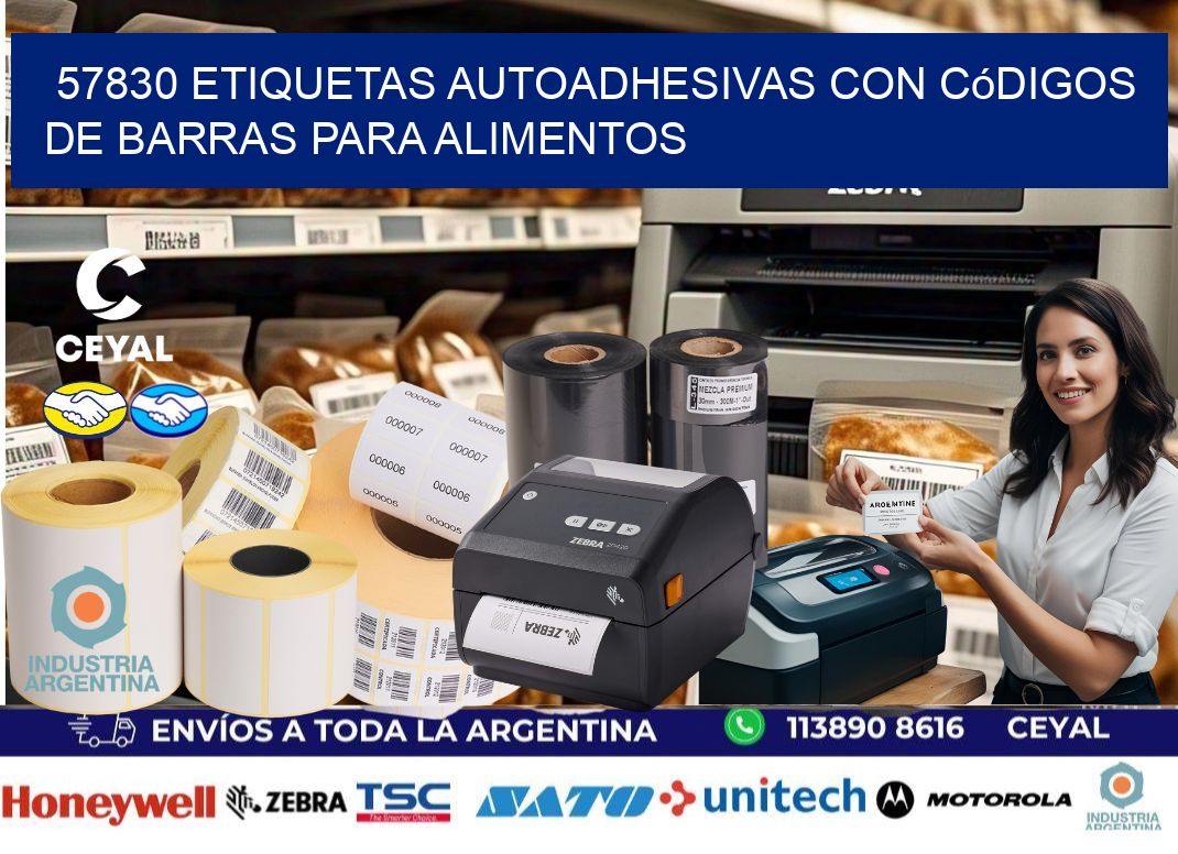 57830 Etiquetas autoadhesivas con códigos de barras para alimentos