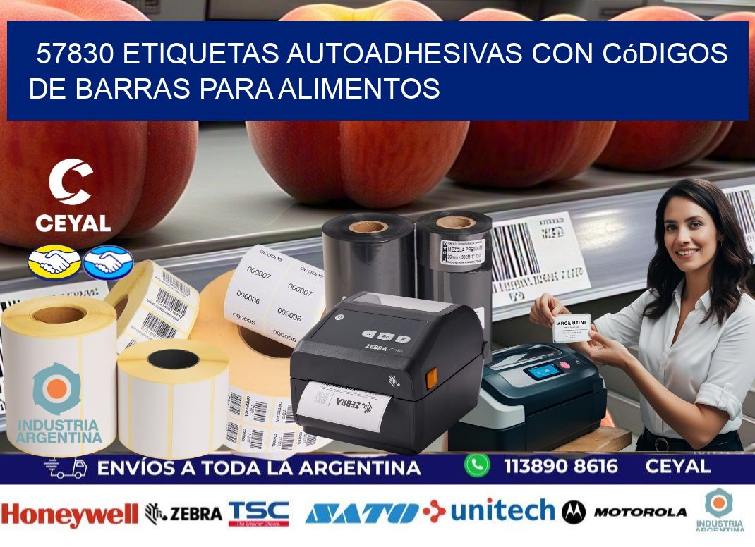 57830 Etiquetas autoadhesivas con códigos de barras para alimentos