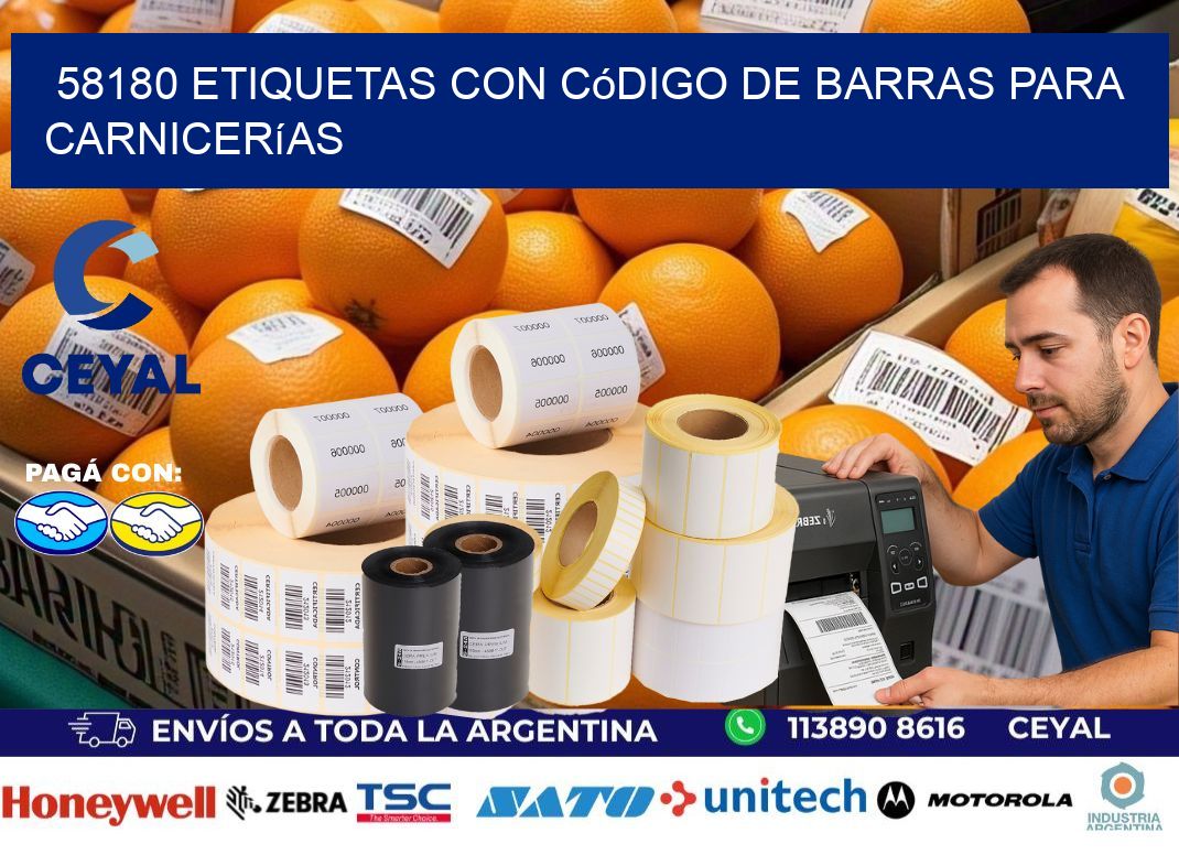58180 etiquetas con código de barras para carnicerías