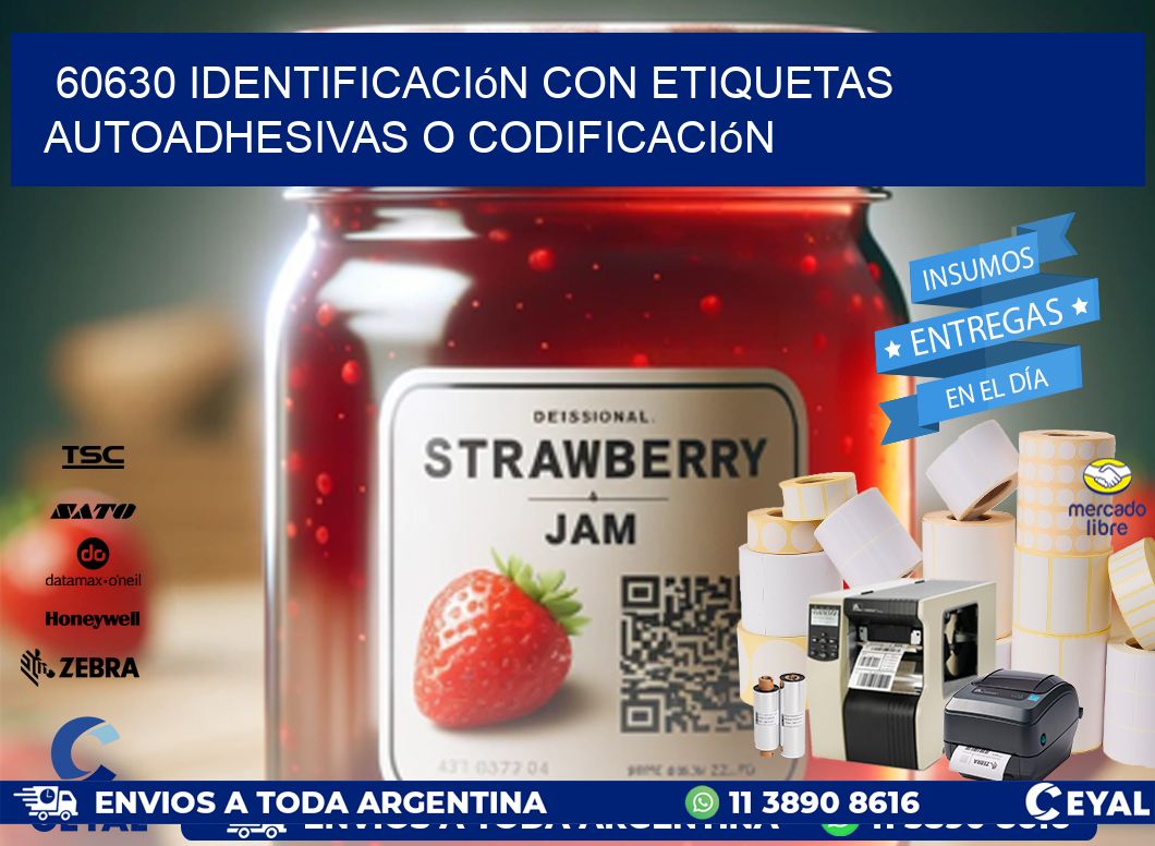 60630 identificación con etiquetas autoadhesivas o codificación