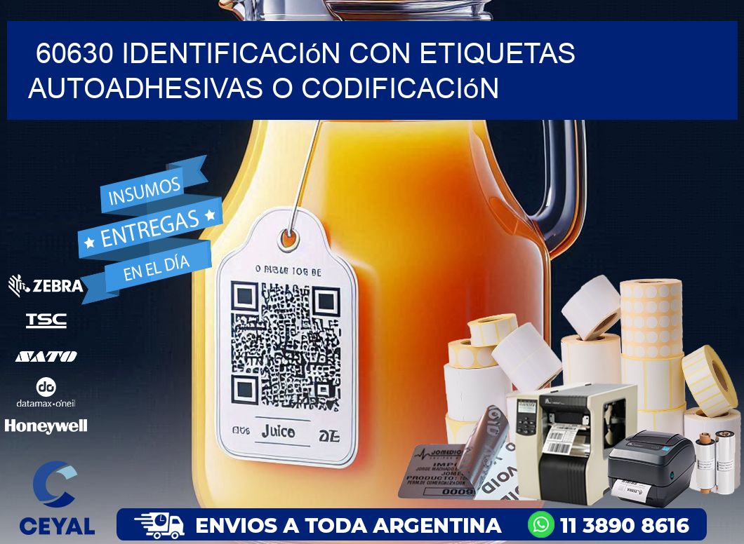 60630 identificación con etiquetas autoadhesivas o codificación