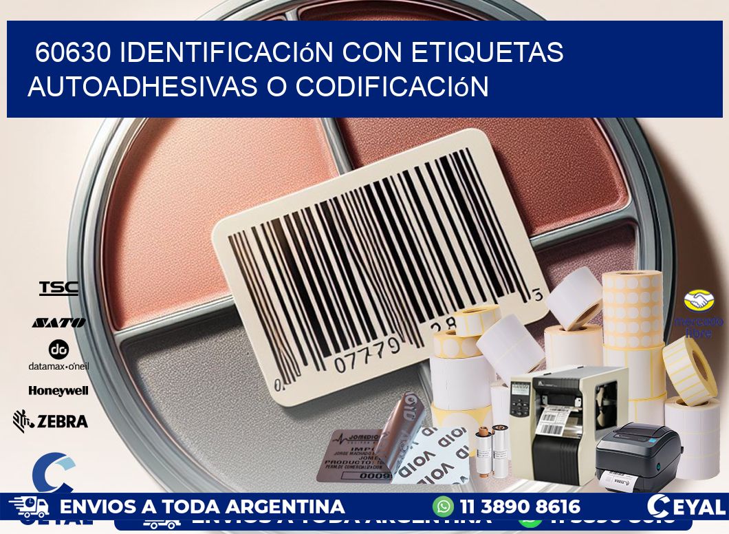 60630 identificación con etiquetas autoadhesivas o codificación