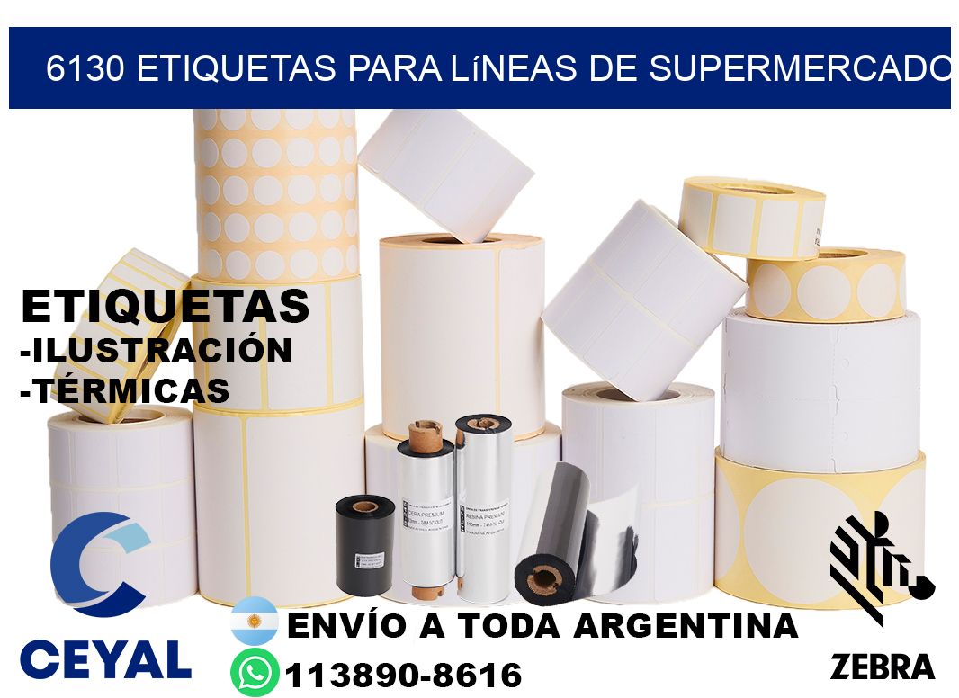 6130 Etiquetas para líneas de supermercado