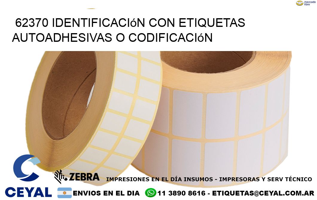 62370 identificación con etiquetas autoadhesivas o codificación