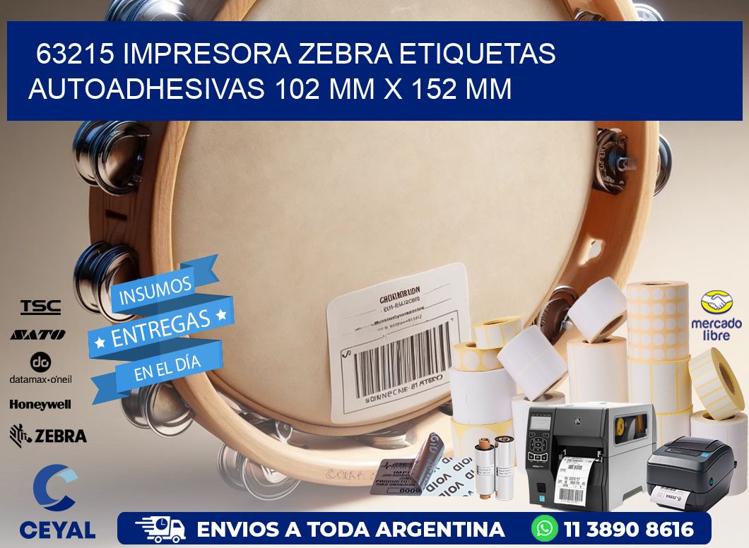 63215 impresora zebra etiquetas autoadhesivas 102 mm x 152 mm