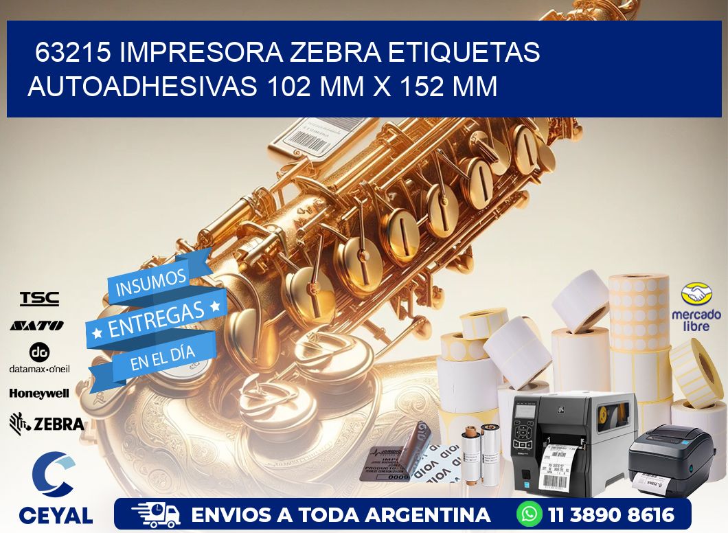 63215 impresora zebra etiquetas autoadhesivas 102 mm x 152 mm