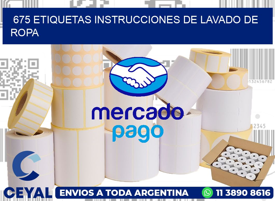 675 etiquetas instrucciones de lavado de ropa
