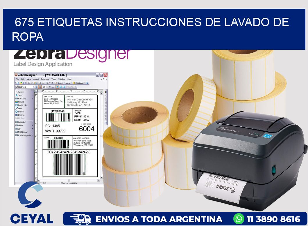 675 etiquetas instrucciones de lavado de ropa