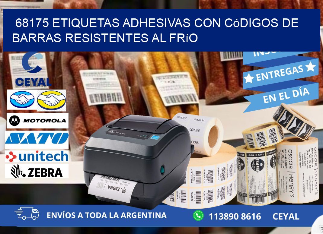 68175 Etiquetas adhesivas con códigos de barras resistentes al frío