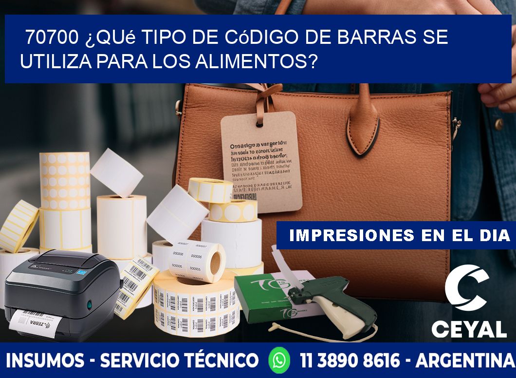 70700 ¿Qué tipo de código de barras se utiliza para los alimentos?