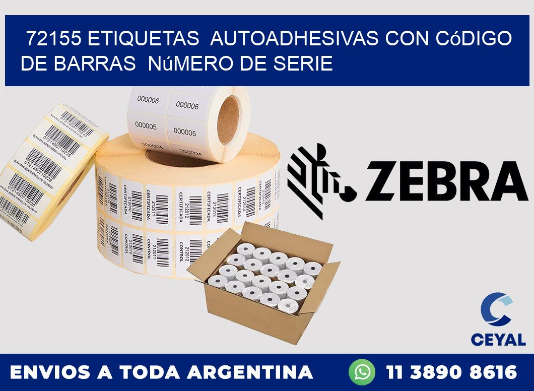72155 etiquetas autoadhesivas con código de barras número de serie