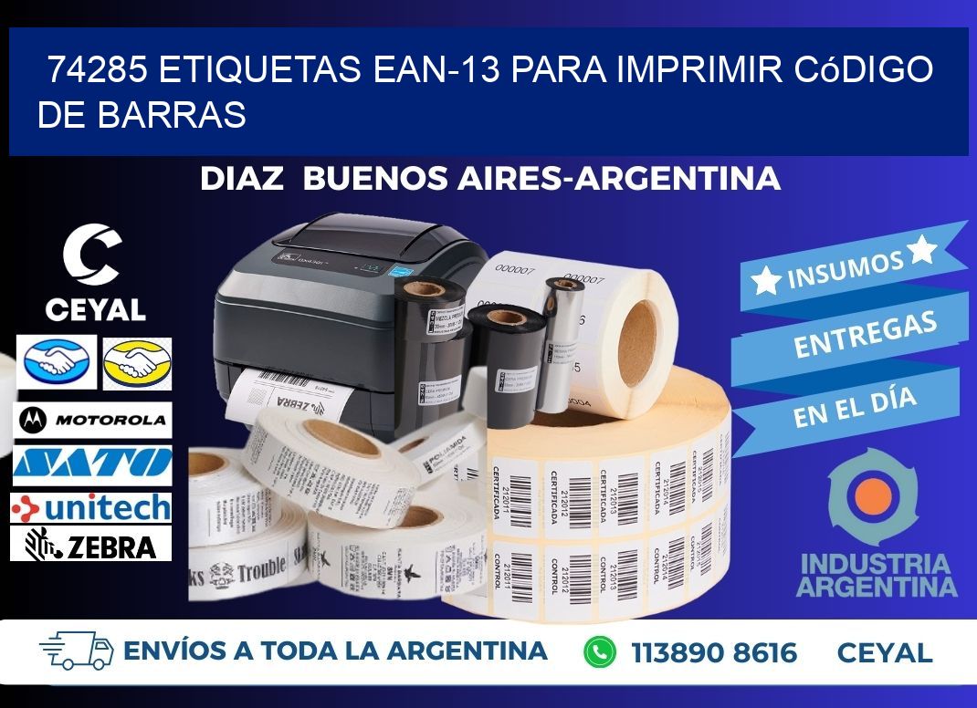 74285 etiquetas ean-13 para imprimir código  de barras