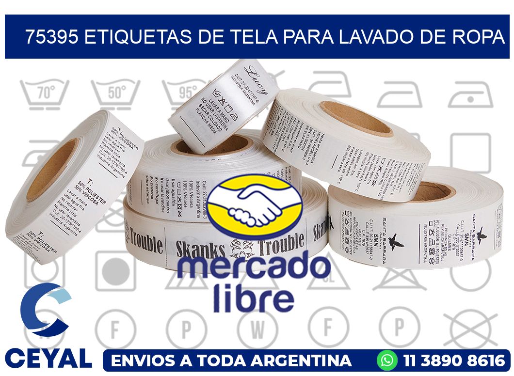 75395 Etiquetas de tela para lavado de ropa
