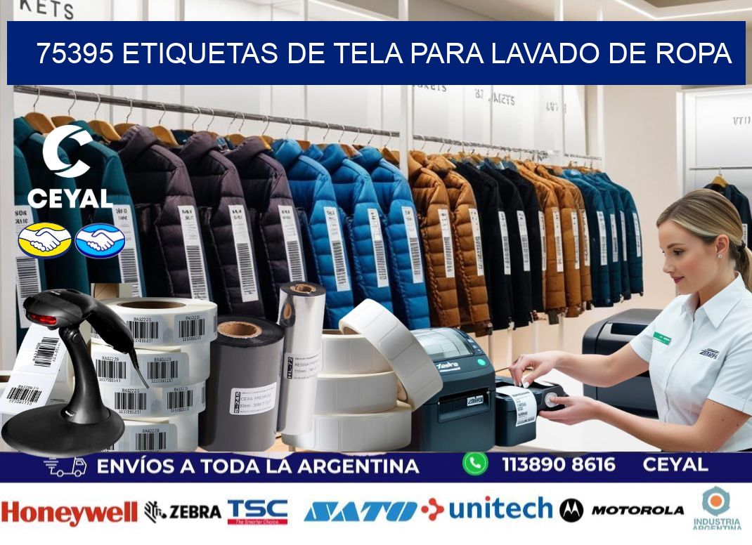 75395 Etiquetas de tela para lavado de ropa