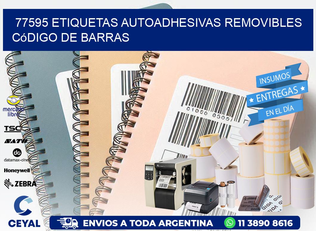 77595 etiquetas autoadhesivas removibles código de barras