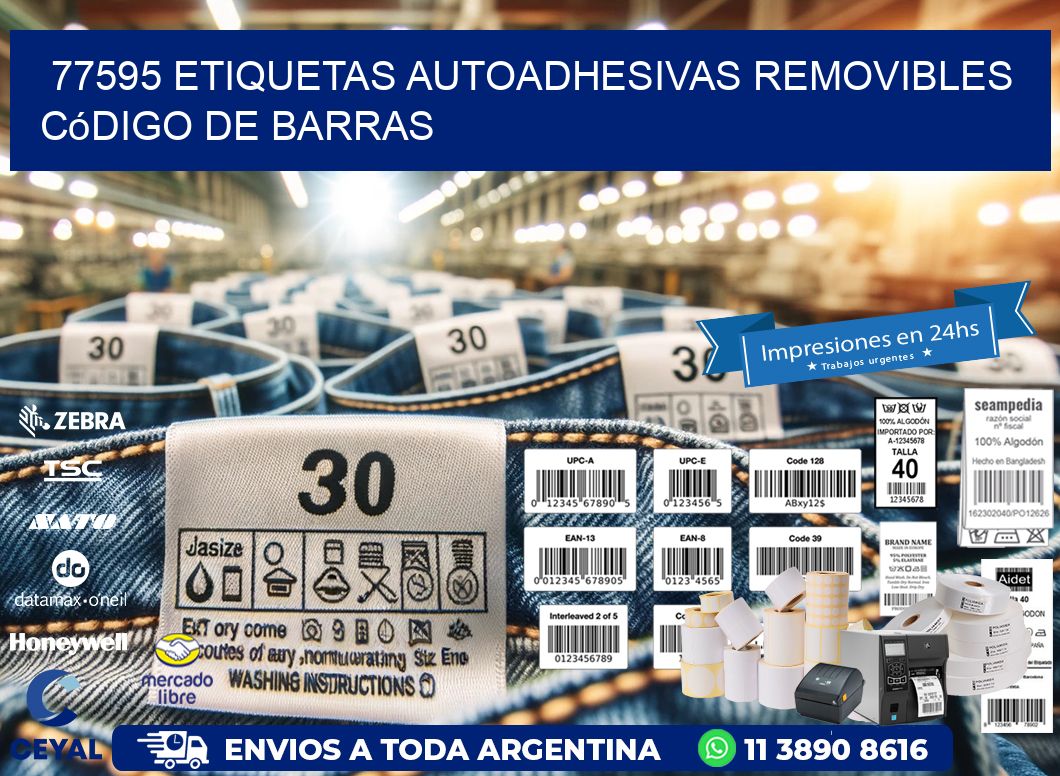 77595 etiquetas autoadhesivas removibles código de barras