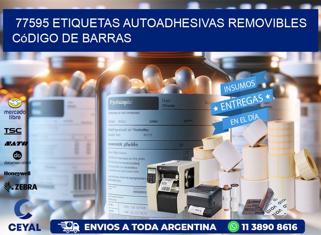 77595 etiquetas autoadhesivas removibles código de barras