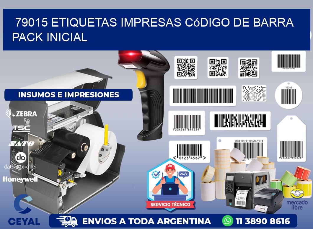 79015 Etiquetas Impresas código De Barra Pack Inicial