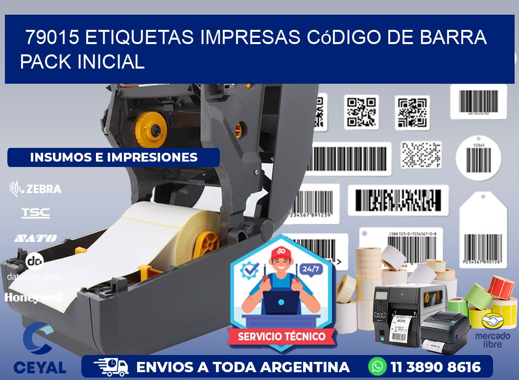 79015 Etiquetas Impresas código De Barra Pack Inicial